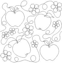 Apple And Apple Blossoms End-to-End Quilting Design | Machine Embroidery Designs by JuJu