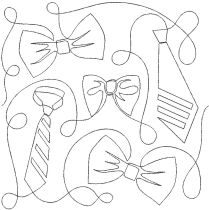Bowties And Ties End-to-End Quilting Design | Machine Embroidery Designs by JuJu