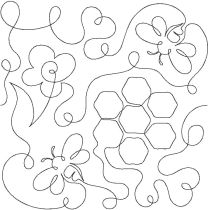 Bumblebee Honeycomb Hearts End-to-End Quilting | Machine Embroidery Designs by JuJu
