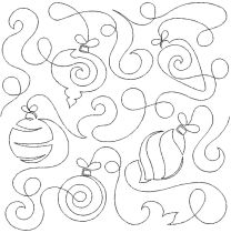 Christmas Ornaments Curly Swashes End-to-End Quilting Design | Machine Embroidery Designs by JuJu