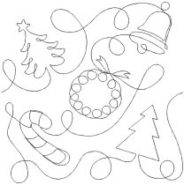 Christmas Tree Candy Cane Wreath and Bell End-to-End Quilting Design | Machine Embroidery Designs by JuJu