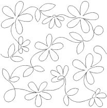 Daisy Chain Simple Leaves End-to-End Quilting Embroidery Design
