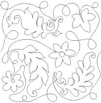 Flowers Feathers Swirls 3 End-to-End Quilting | Machine Embroidery Designs by JuJu