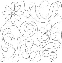 Flowers Ribbons End-to-End Quilting Embroidery Design