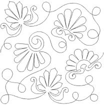 Scalloped Fans End-to-End Quilting Embroidery Design