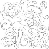 Swirly Flower Hearts End-to-End Quilting | Machine Embroidery Designs by JuJu