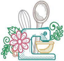Floral Swirly Kitchen 1 | Machine Embroidery Designs by JuJu