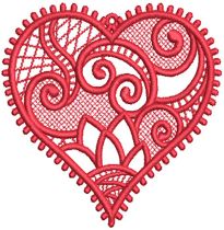 Free Standing Lace Hearts 2 Machine Embroidery Designs by JuJu