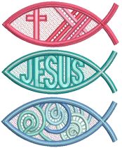 Free Standing Lace Christian Fish 1 | Machine Embroidery Designs by JuJu