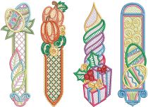 Free Standing Lace Special Occasion Bookmarks Digital Embroidery Machine Designs by JuJu 