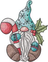Gnome Candy Cane | Machine Embroidery Designs by JuJu