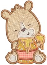 Honey Bear Applique | Machine Embroidery Designs by JuJu