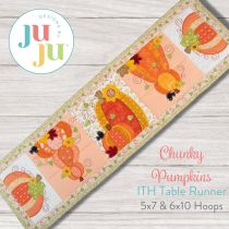 ITH Chunky Pumpkin Table Runner | Machine Embroidery Designs by JuJu
