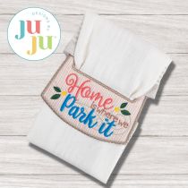 ITH Home Is Where We Park It Wrap Around Towel Topper | Machine Embroidery Designs by JuJu