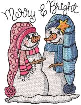 Merry And Brighy Whimsy Snowmen | Machine Embroidery Designs by JuJu