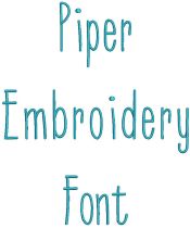 Piper Embroidery Font