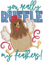 Sassy Chickens Word Art 1 | Machine Embroidery Designs by JuJu