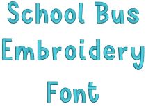 School Bus Embroidery Font