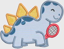 Sporty Dinosaurs Applique Machine Embroidery Designs by JuJu 