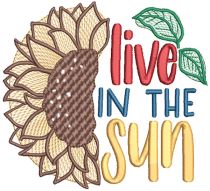 Sunflowers Word Art 1 | Machine Embroidery Designs by JuJu