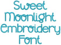 Sweet Moonlight Embroidery Font | Machine Embroidery Designs by JuJu