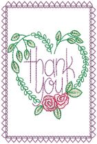Thank You Greeting Cards 1 | Machine Embroidery Designs by JuJu