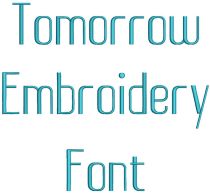 Tomorrow Embroidery Font