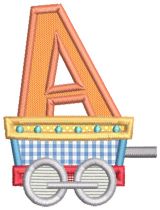 Train Alphabet Applique | Machine Embroidery Designs by JuJu