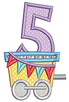 Trains Numbers Applique | Machine Embroidery Designs by JuJu