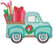 Vintage Trucks Christmas Applique Machine Embroidery Designs by JuJu