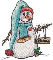 Welcome Whimsy Snowman | Machine Embroidery Designs by JuJu