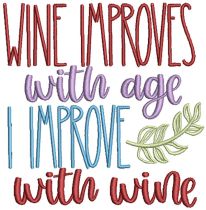 Wine Word Art 3 | Machine Embroidery Designs by JuJu