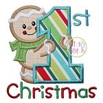 First Christmas Gingerbread Applique | Machine Embroidery Designs by JuJu