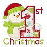 First Christmas Snowman Applique | Machine Embroidery Designs by JuJu