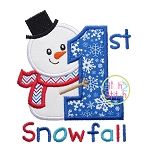 First Snowfall Snowman Applique | Machine Embroidery Designs by JuJu