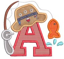 Fishing Applique Alphabet | Machine Embroidery Designs by JuJu