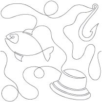 Fishing End-to-End Quilting | Machine Embroidery Designs by JuJu