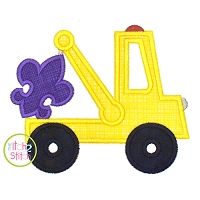 Fleur de Lis Tow Truck Applique | Machine Embroidery Designs by JuJu