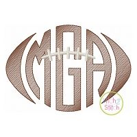 Football Monogram Frame Sketch Embroidery | Machine Embroidery Designs by JuJu