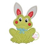 Frog Bunny Ears Girl Applique | Machine Embroidery Designs by JuJu