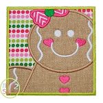 Gingerbread Box Girl Applique | Machine Embroidery Designs by JuJu