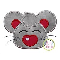 Heart Nose Mouse Boy Applique | Machine Embroidery Designs by JuJu