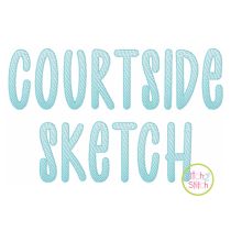 Courtside Sketch Embroidery Font | Machine Embroidery Designs by JuJu