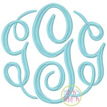 Itch 2 Stitch Fancy Circle Large Monogram Digital Embroidery Machine Designs by JuJu