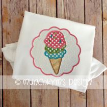 Ice Cream Scallop Applique