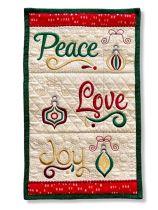 ITH Peace Love Joy Wall Hanging | Machine Embroidery Designs by JuJu