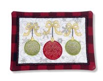 ITH 3 Vintage Ornaments Mug Rug | Machine Embroidery Designs by JuJu