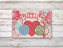 ITH Knitting Mug Rug | Machine Embroidery Designs by JuJu