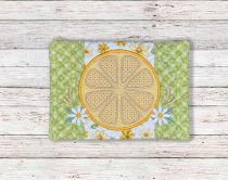 ITH Fresh Lemons Circle Mug Rug | Machine Embroidery Designs by JuJu