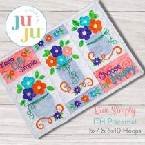 ITH Live Simply Mason Jar Placemat | Machine Embroidery Designs by JuJu